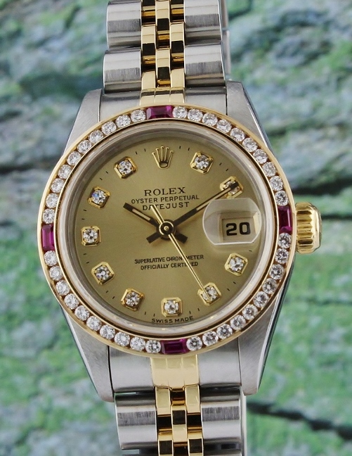 (image for) A ROLEX LADY H/G OYSTER PERPETUAL DATEJUST / 69173